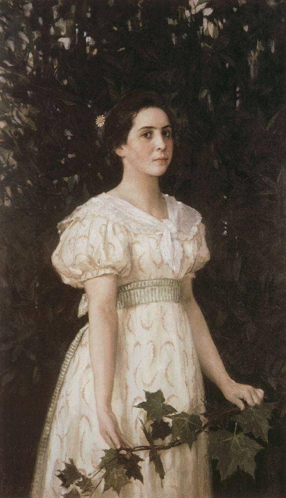 Portrait of Vera Savvishna Mammoth by Viktor Vasnetsov — Oil Painting Reproduction