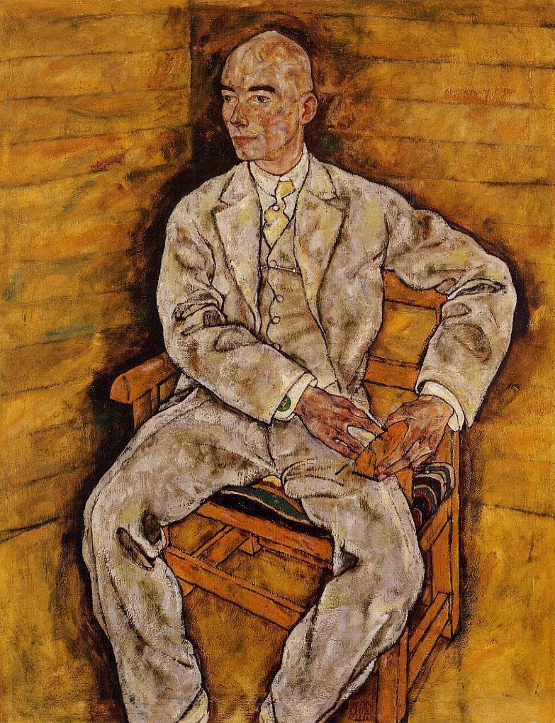 Portrait of Victor Ritter von Bauer by Egon Schiele — Oil Painting Reproduction