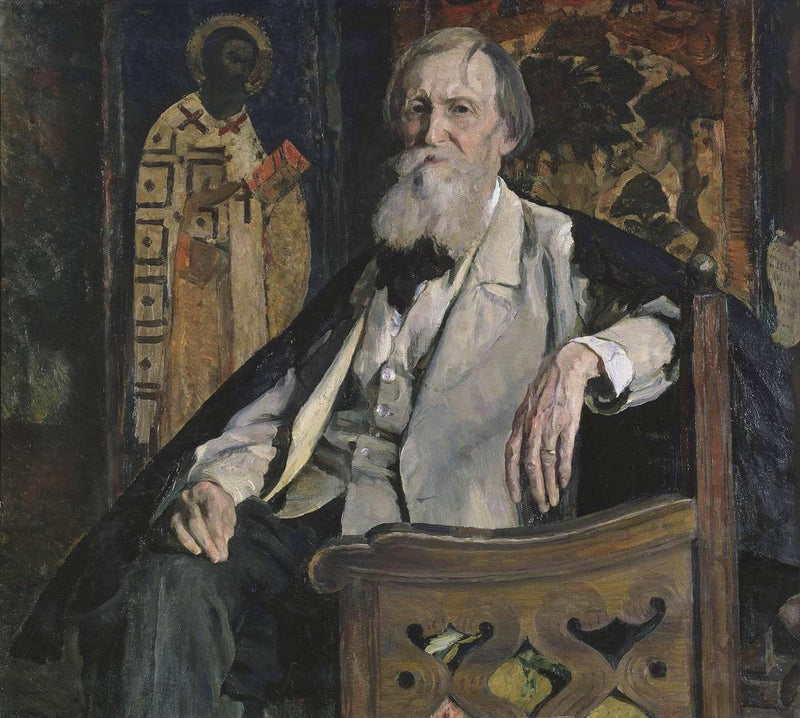 Portrait of Victor Vasnetsov by Mikhail Nesterov — Oil Painting Reproduction