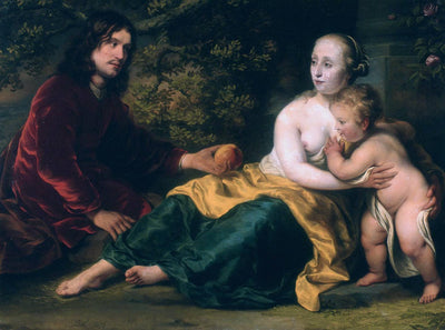 Portrait of Wigbold Slicher and Elisabeth Spiegel as Paris Handing Venus the Appel in modern living room