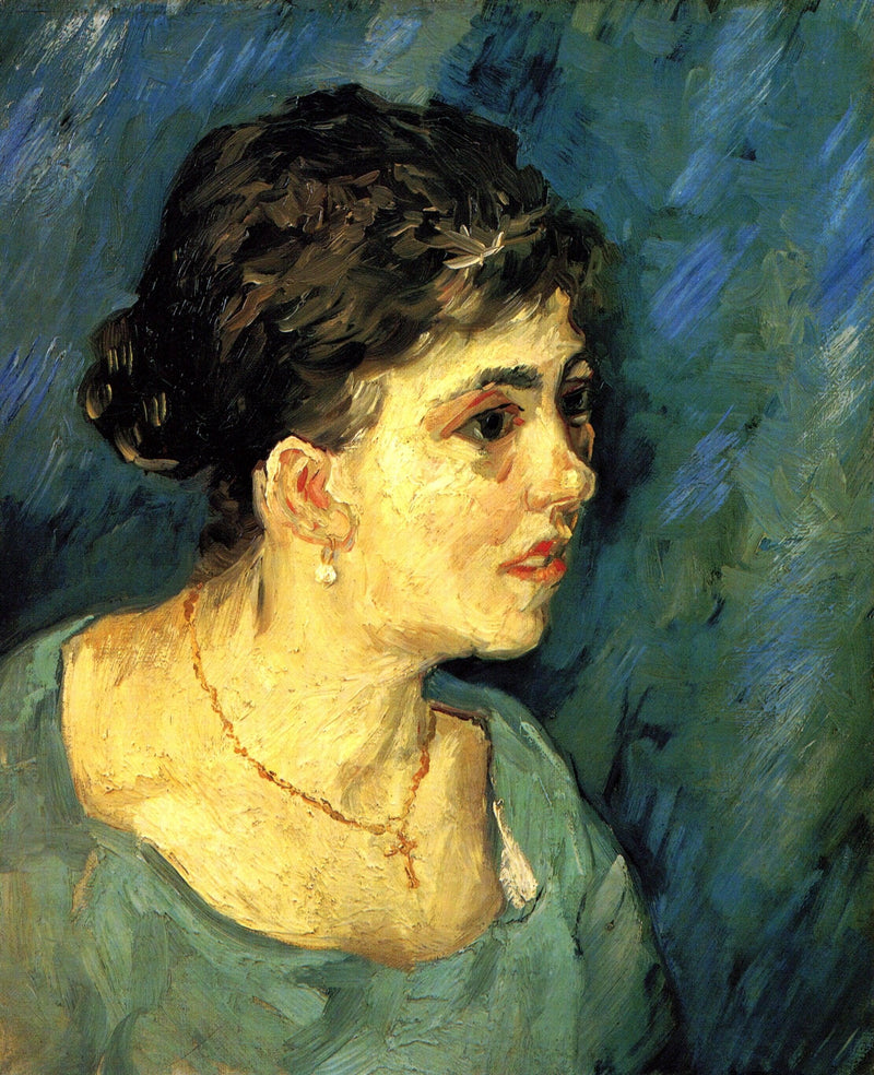 Portrait of Woman in Blue by Vincent van Gogh — Oil Painting Reproduction