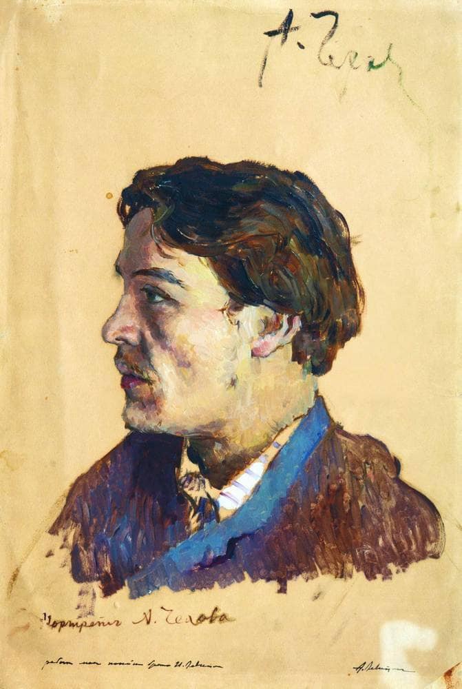 Portrait of writer Anton Chekhov by Isaac Levitan — Oil Painting Reproduction