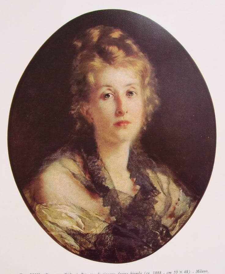 Portrait of young blond woman by Francesco Didioni — Oil Painting Reproduction