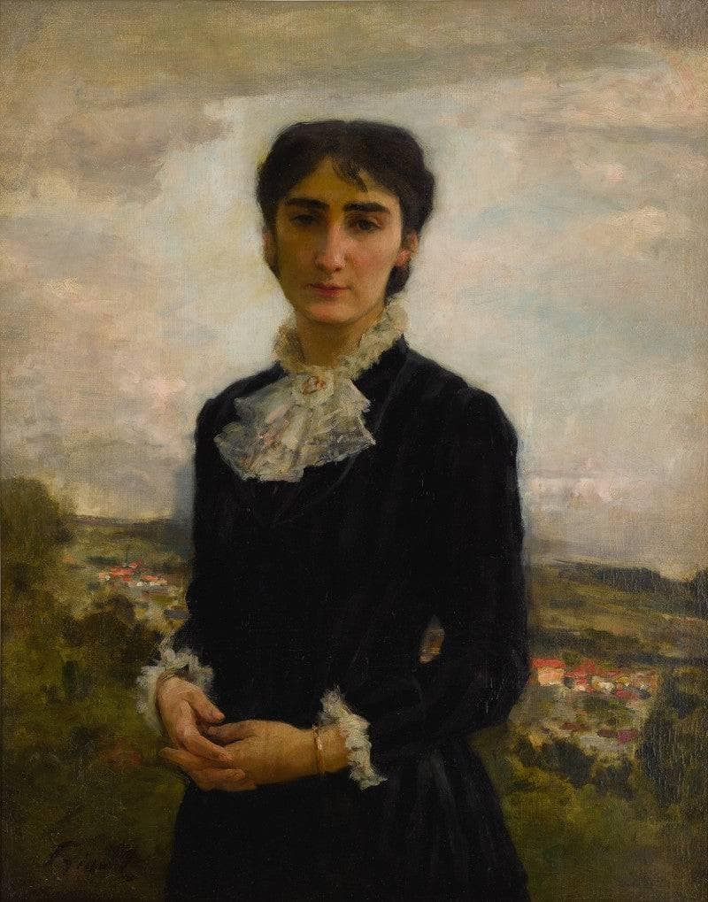 Portrait of young girl by Émile Friant — Oil Painting Reproduction