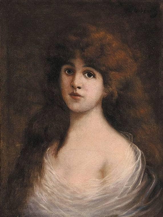 Portrait of Young Woman by Wilhelm Kotarbinski — Oil Painting Reproduction