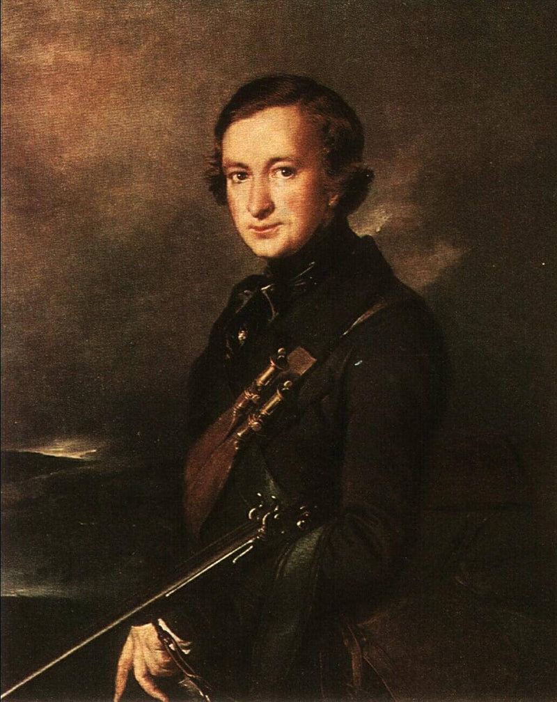 Portrait of Yu. F. Samarin in the Hunting Dress by Vasily Tropinin — Oil Painting Reproduction