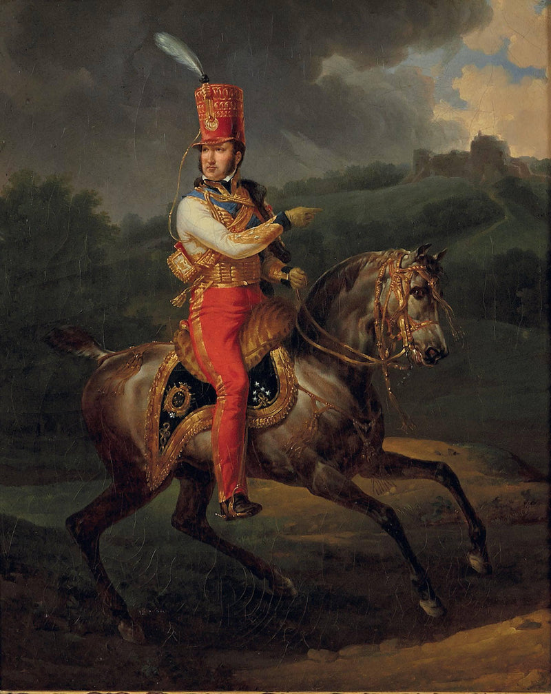 The Duke of Orleans Louis Philippe in the uniform of a colonel general of the hussars by Horace Vernet — Oil Painting Reproduction