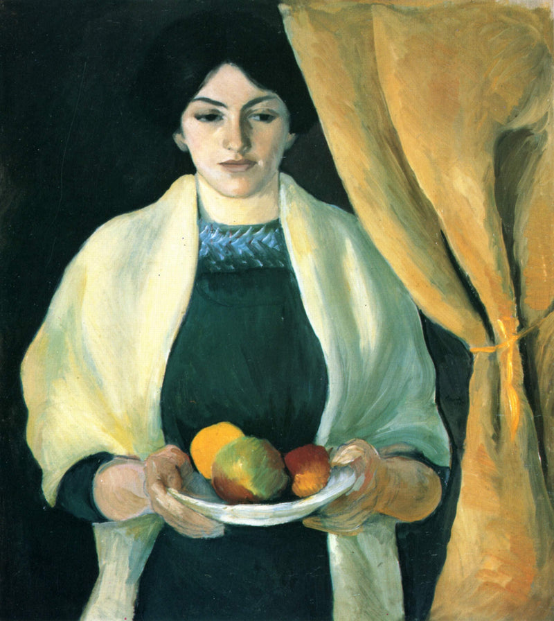 Portrait with apples (Portrait of the Artist's Wife) by August Macke — Oil Painting Reproduction