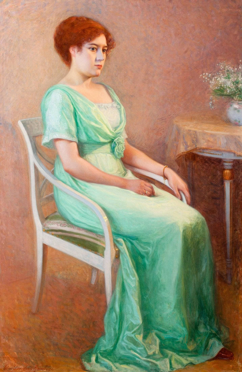 Porträtt Av En Ung Dam by Elin Danielson-Gambogi — Oil Painting Reproduction