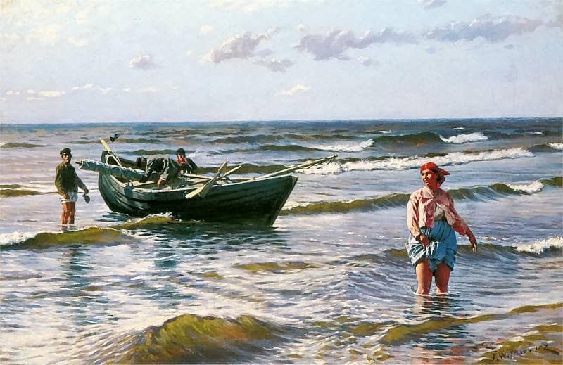 return from fishing by StanisÅaw Ignacy Witkiewicz — Oil Painting Reproduction