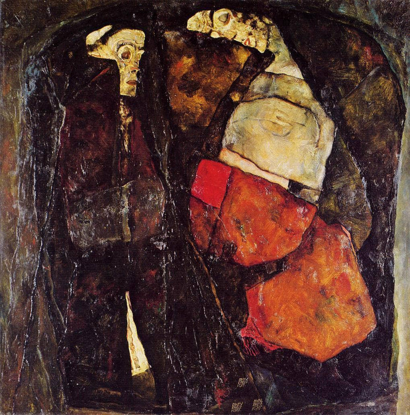 Pregnant woman and Death by Egon Schiele — Oil Painting Reproduction