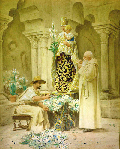 Preparations for the Procession in living room