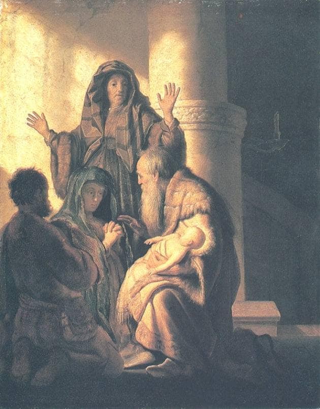 Presentation in the Temple by Rembrandt — Oil Painting Reproduction