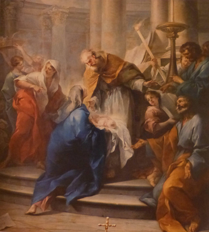 Presentation of Jesus in the Temple by Charles-Andre van Loo (Carle van Loo) — Oil Painting Reproduction