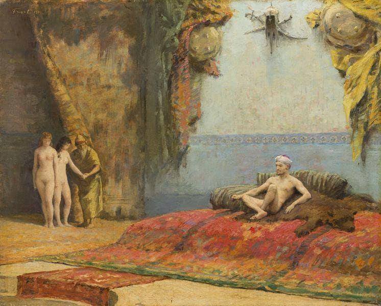 Presentation of the odalisques to the sultan by Émile Friant — Oil Painting Reproduction