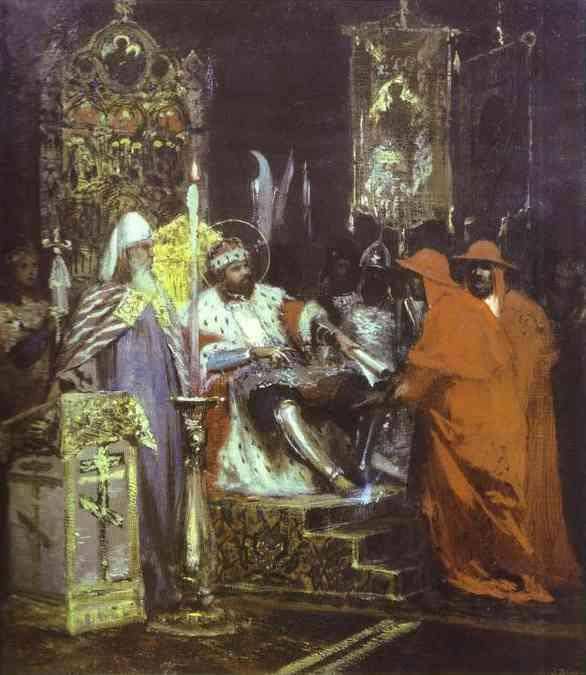 Prince Alexander Nevsky Receiving Papal Legates by Henryk Siemiradzki — Oil Painting Reproduction