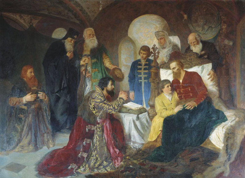 Prince Dmitry Pozharsky Patient Receives Ambassadors in Moscow by Wilhelm Kotarbinski — Oil Painting Reproduction