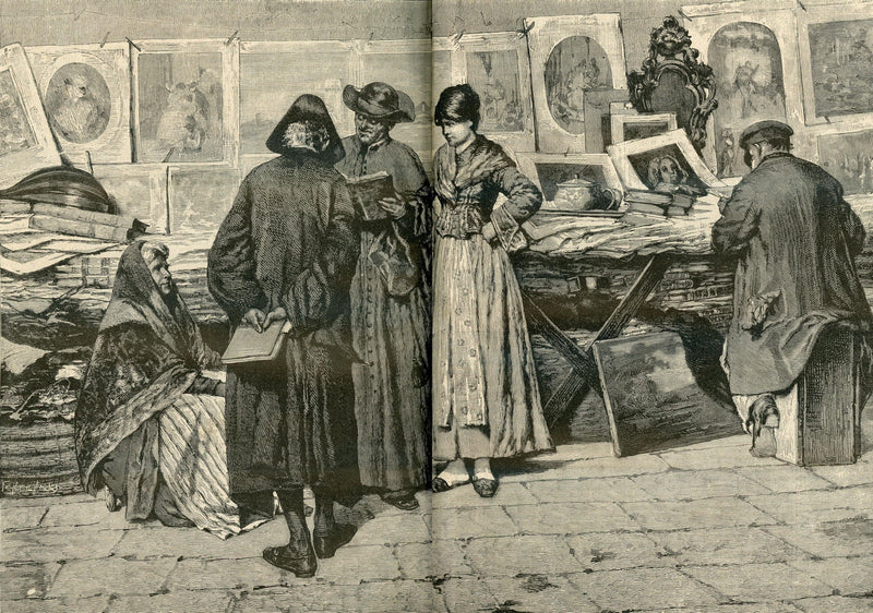 Prints and books. The antiquarian by Giacomo Favretto — Oil Painting Reproduction