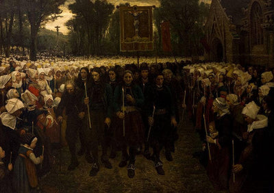 Procession of Pardon in Brittany in modern living room