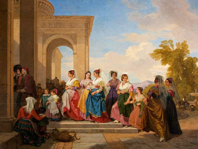 Procession to the Christening near Araccia by Penry Williams — Oil Painting Reproduction