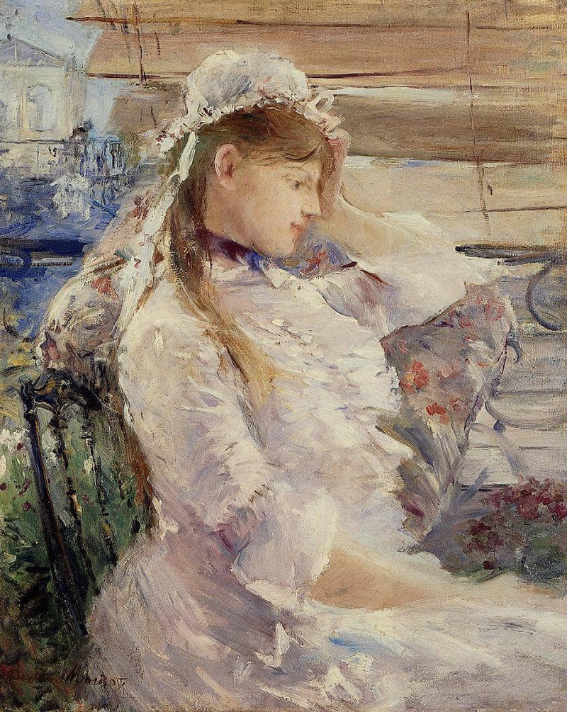 Profile of a seated young woman by Berthe Morisot — Oil Painting Reproduction
