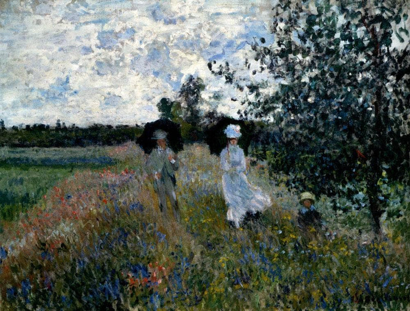 Promenade near Argenteuil by Claude Monet — Oil Painting Reproduction