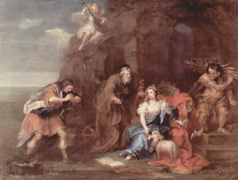 Prospero and Miranda from "The Tempest" of William Shakespeare by William Hogarth — Oil Painting Reproduction
