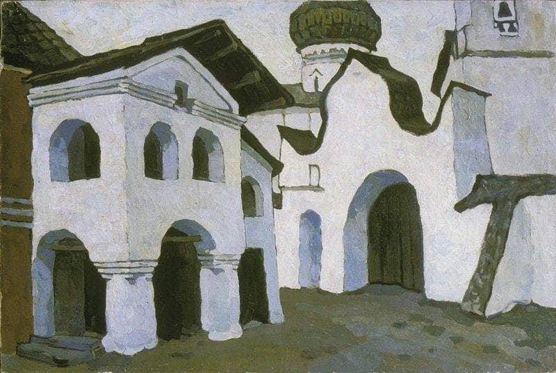 Pskov churchyard by Nicholas Roerich — Oil Painting Reproduction