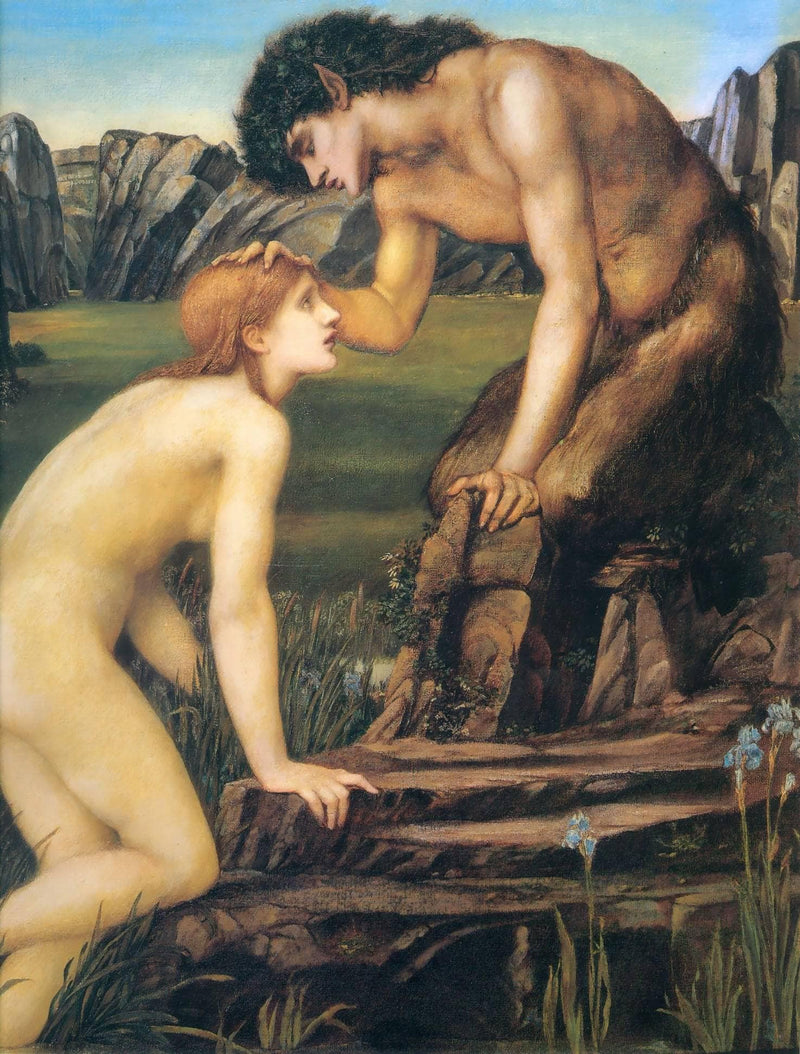 Psyche and Pan by Edward Burne-Jones — Oil Painting Reproduction