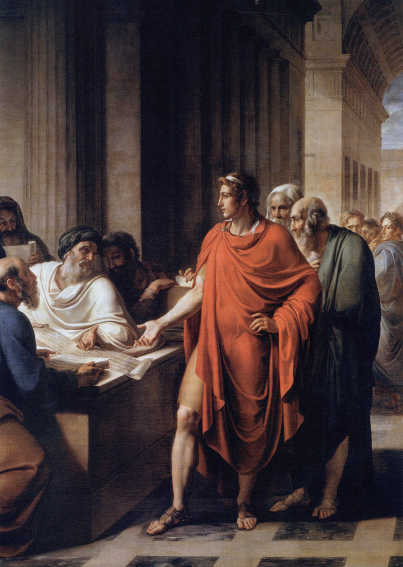 Ptolemy Philadelphus in the library of Alexandria by Vincenzo Camuccini — Oil Painting Reproduction