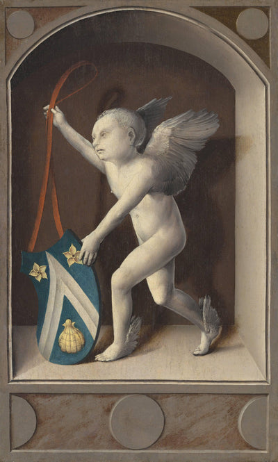Putto with Arms of Jacques Coëne in master bedroom