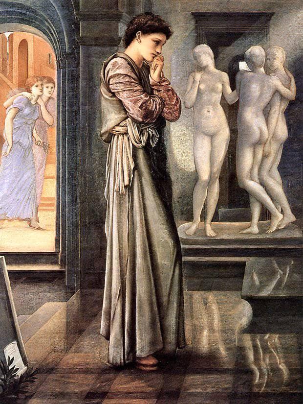 Pygmalion and the Image I: The Heart Desires by Edward Burne-Jones — Oil Painting Reproduction