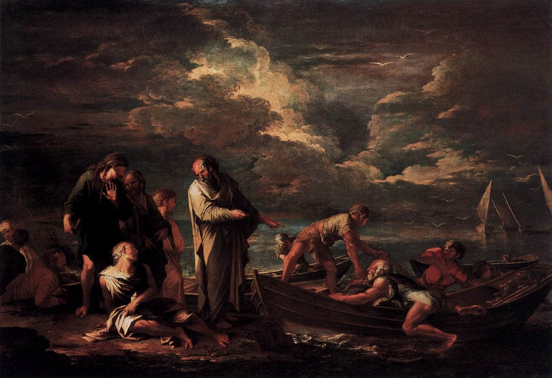 Pythagoras and the Fisherman by Salvator Rosa — Oil Painting Reproduction