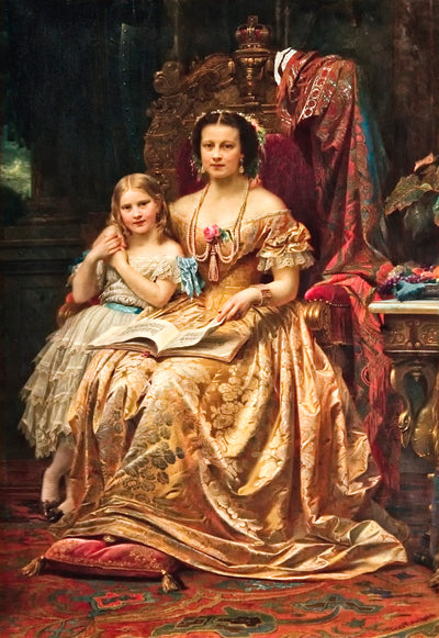 Marie of Hanover and Her Daughter Mary in Marienburg Castle in apartment