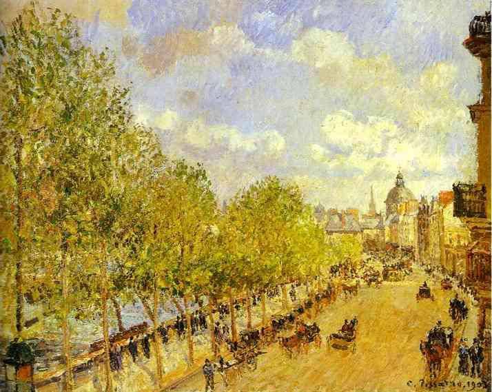 Quai Malaquais in the Afternoon, Sunshine by Camille Pissarro — Oil Painting Reproduction