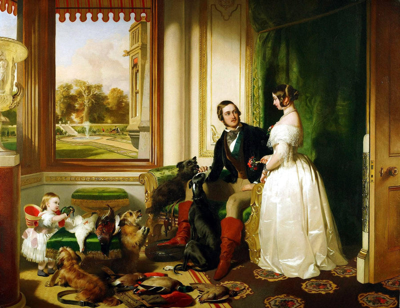 Queen Victoria and Prince Albert at home at Windsor Castle in Berkshire, England by Edwin Henry Landseer — Oil Painting Reproduction