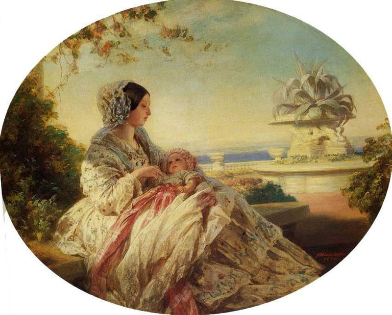 Queen Victoria with Prince Arthur by Franz Xaver Winterhalter — Oil Painting Reproduction