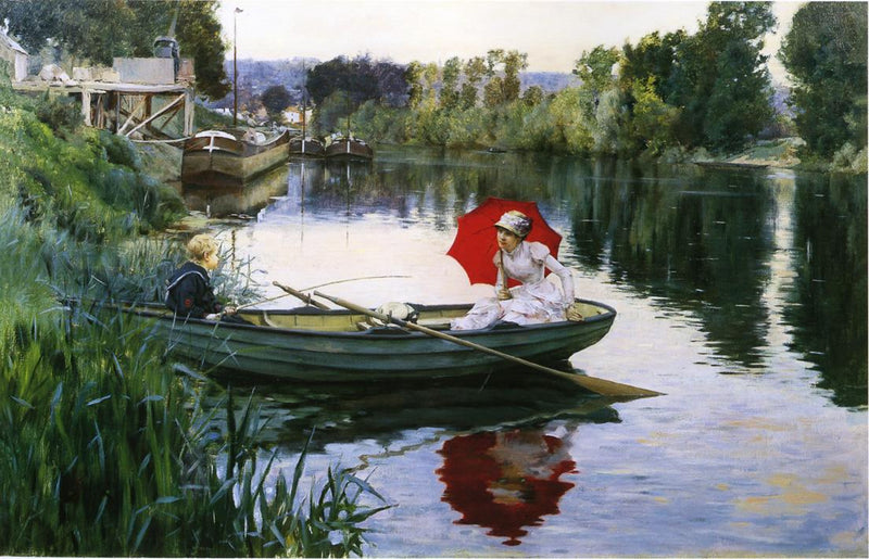 Quiet Day on the Seine by Julius LeBlanc Stewart — Oil Painting Reproduction