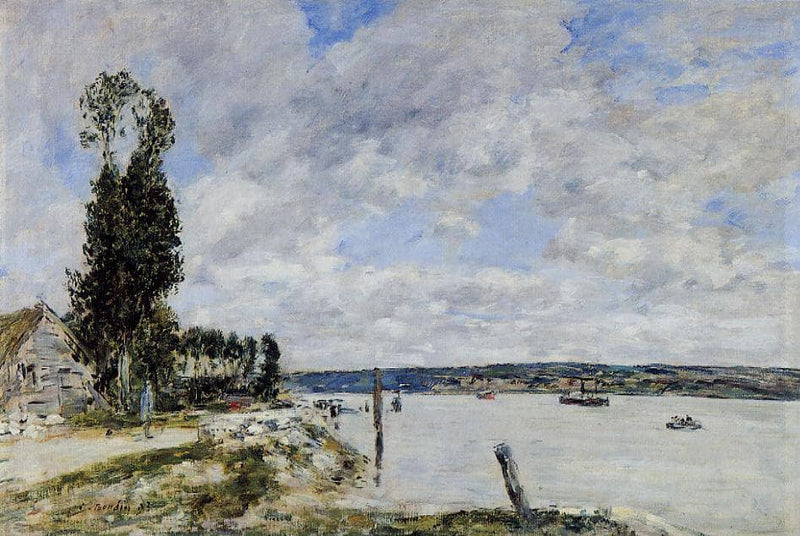 Quillebeuf surroundings, Tray of Mailleraye by Eugene Boudin — Oil Painting Reproduction