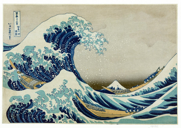 The Great Wave off Kanagawa, by Hokusai, Woodblock print on paper, c. 1830–1833