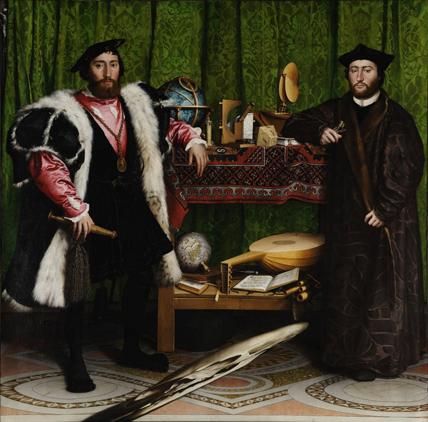 The Ambassadors, by Hans Holbein the Younger, 1533, oil on oak panel.