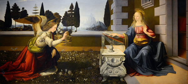 Annunciation, by Leonardo da Vinci, Oil on panel, c. 1472