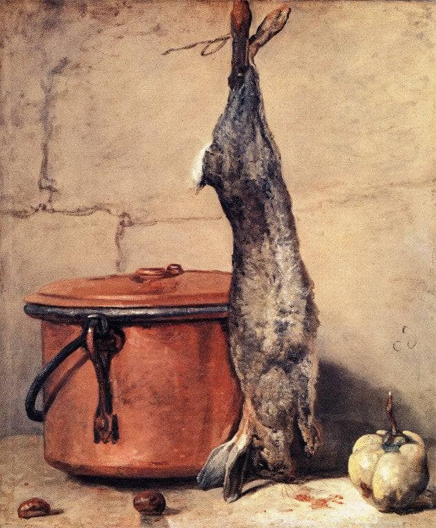 Rabbit and Copper Pot by Jean-Baptiste-Simeon Chardin — Oil Painting Reproduction