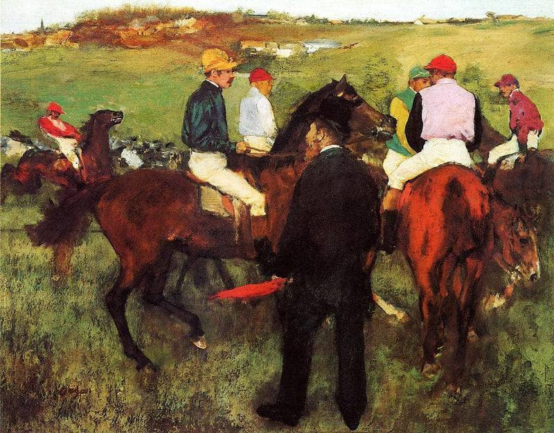 Racehorses at Longchamp by Edgar Degas — Oil Painting Reproduction