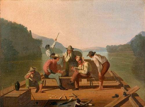 Raftsmen Playing Cards by George Caleb Bingham — Oil Painting Reproduction