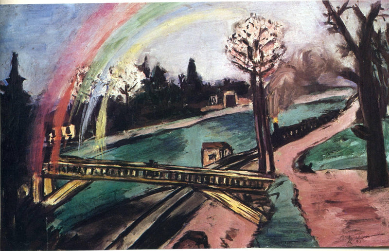 Railway Bridge and Rainbow by Max Beckmann — Oil Painting Reproduction