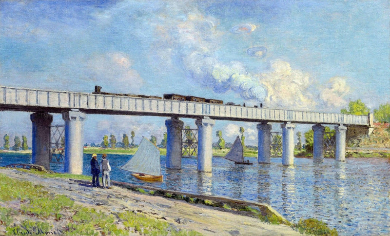 Railway Bridge at Argenteuil by Claude Monet — Oil Painting Reproduction