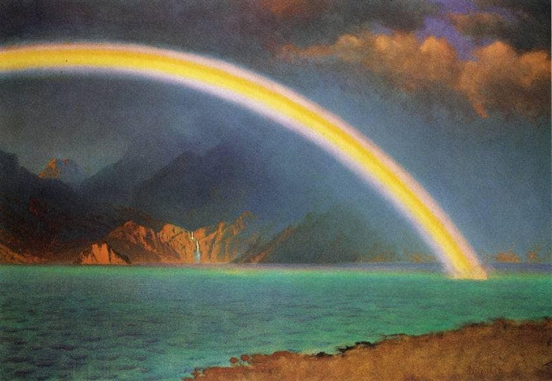 Rainbow over Jenny Lake, Wyoming by Albert Bierstadt — Oil Painting Reproduction