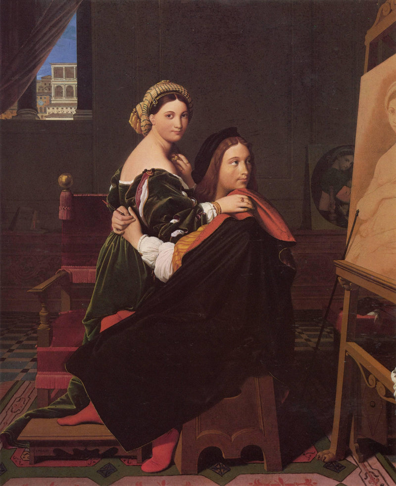 Raphael and the Fornarina by Jean Auguste Dominique Ingres — Oil Painting Reproduction