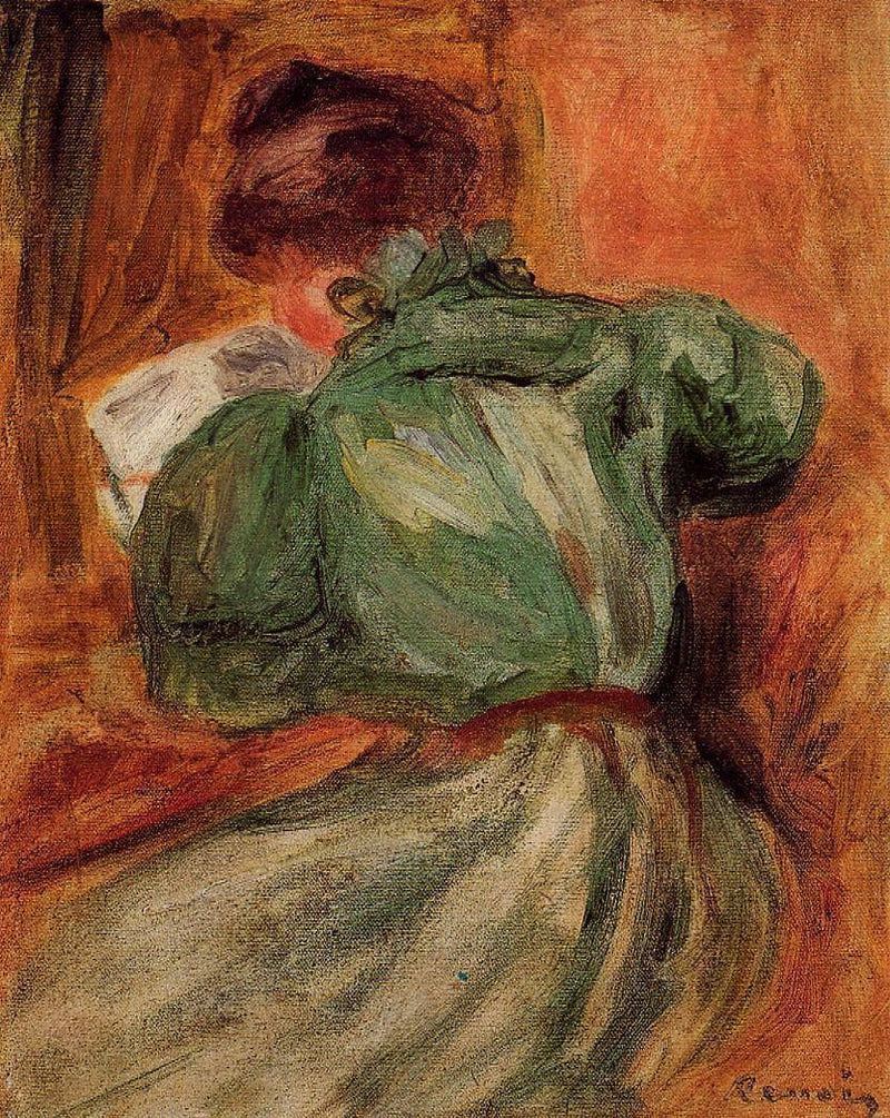 Reader in Green by Pierre-Auguste Renoir — Oil Painting Reproduction